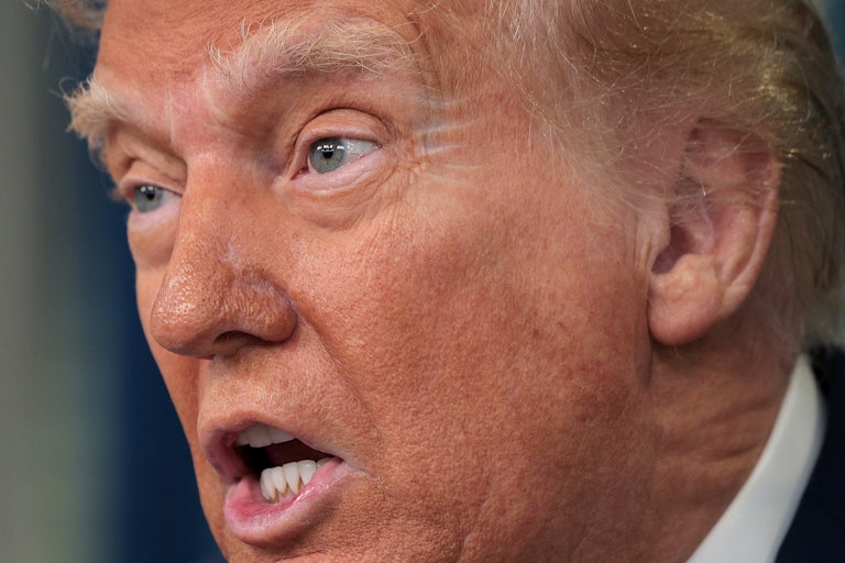 Donald Trump close-up where he looks mad